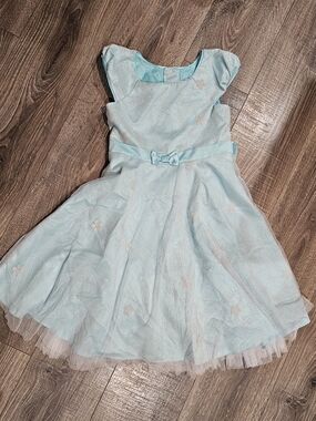 Jona Michelle Dress Size 8 Pale Blue Floral Bow Party Dress